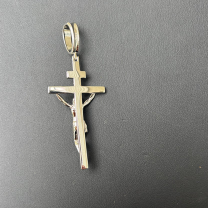 925 Sterling Silver Jesus on Wooden Cross Pendant