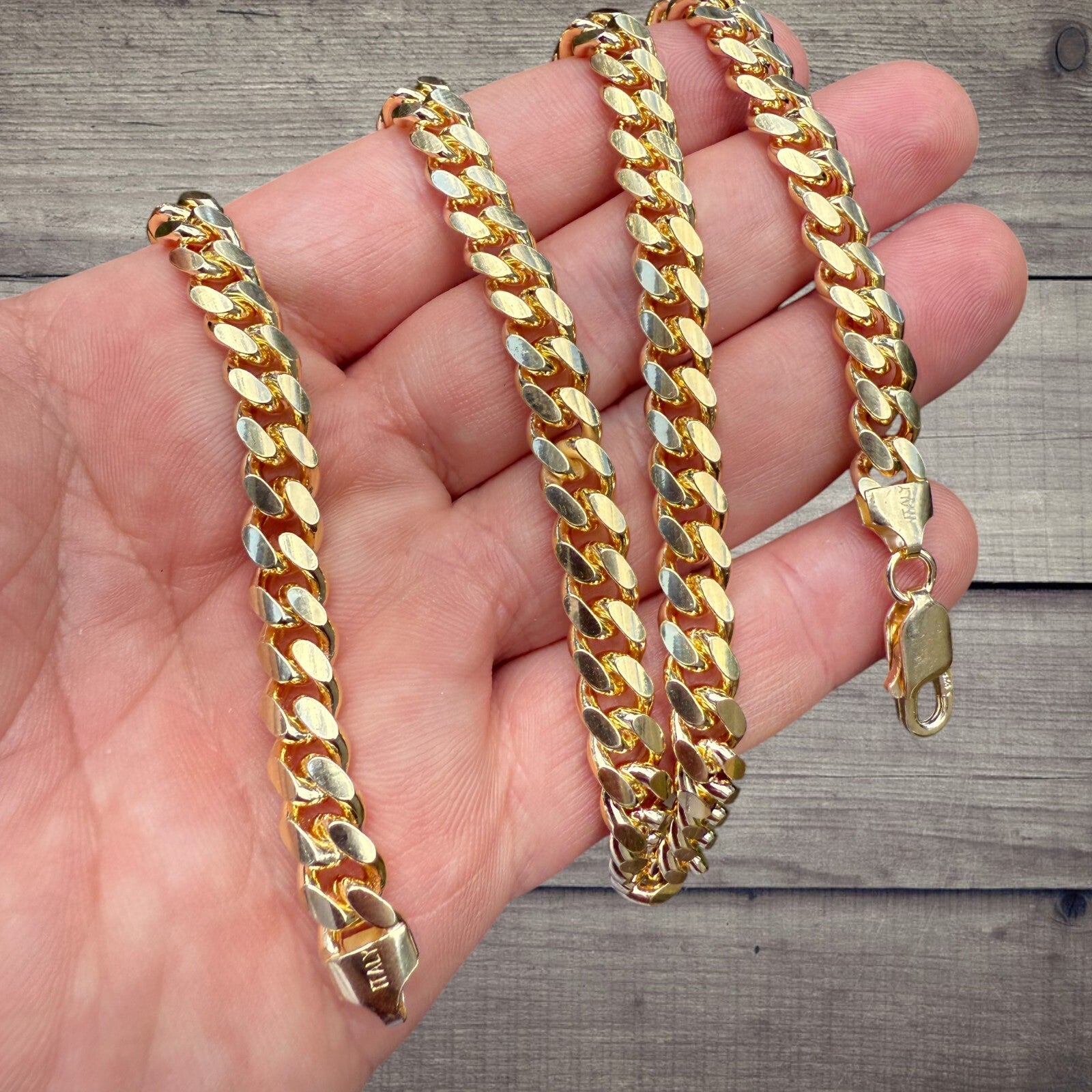 925 Sterling Silver 8mm Miami Cuban Chain Necklace