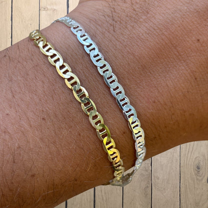 925 Sterling Silver 4mm Mariner Bracelet