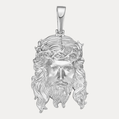 925 Sterling Silver Classic Jesus Piece Pendant - Large