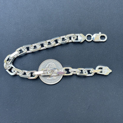 925 Sterling Silver 8mm Anchor Cable Bracelet