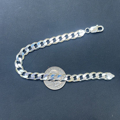925 Sterling Silver 8mm Curb Bracelet