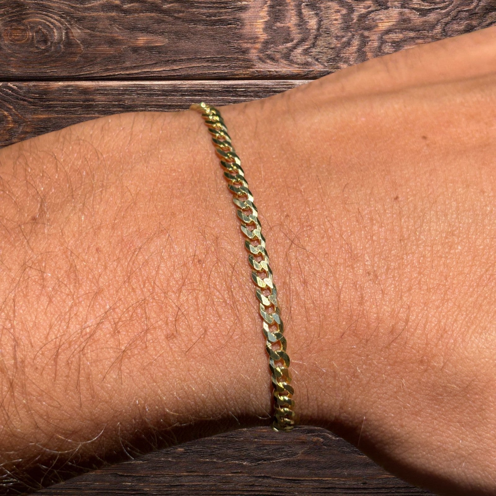 925 Sterling Silver 3mm Flat Curb Bracelet