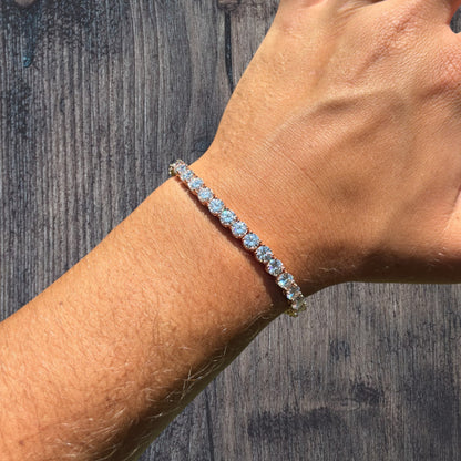 925 Sterling Silver 5mm Tennis Bracelet - CZ Or Moissanite