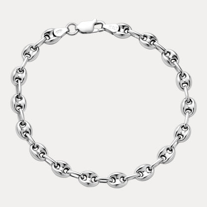 925 Sterling Silver 6mm Puffed Gucci Bracelet