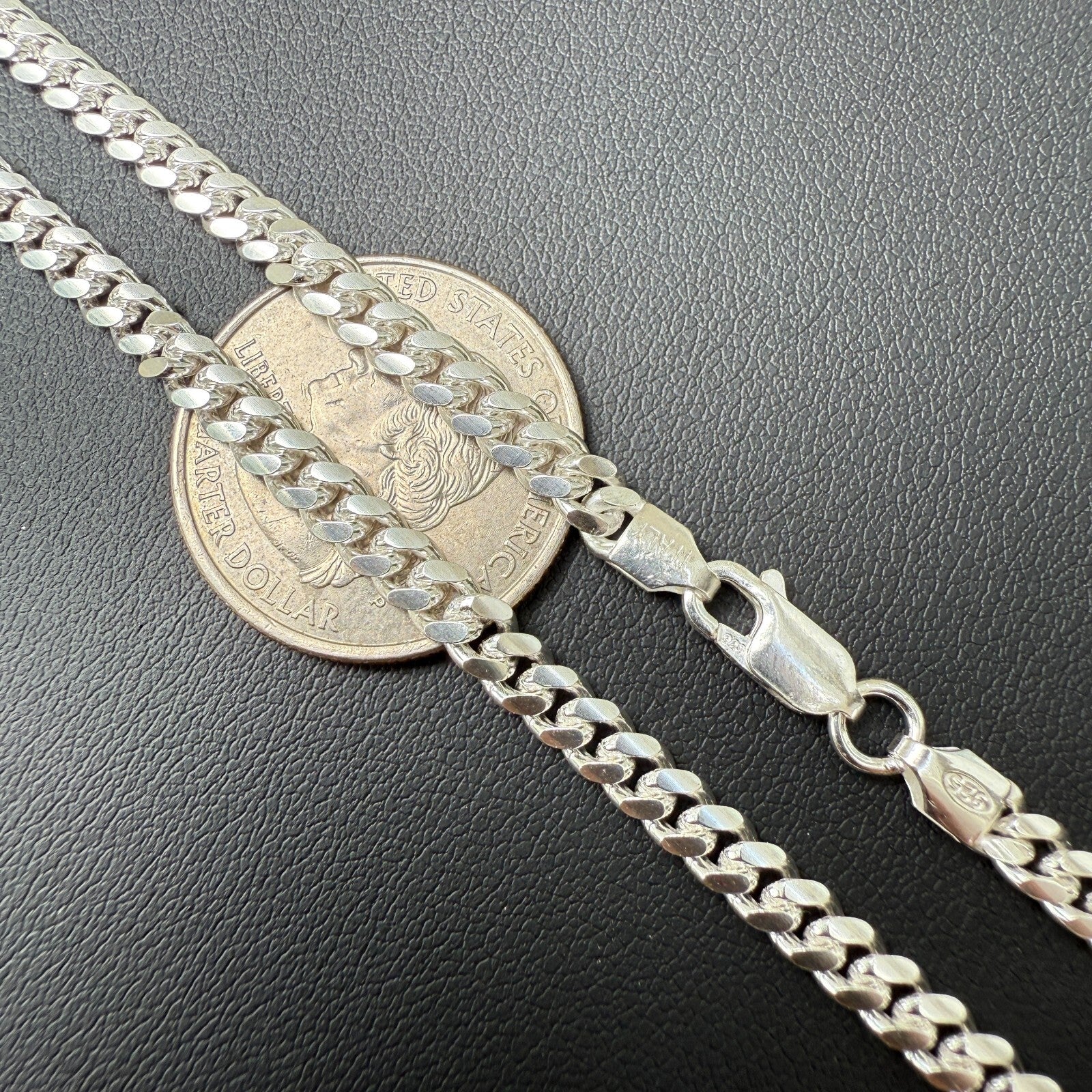 925 Sterling Silver 4mm Miami Cuban Chain Necklace