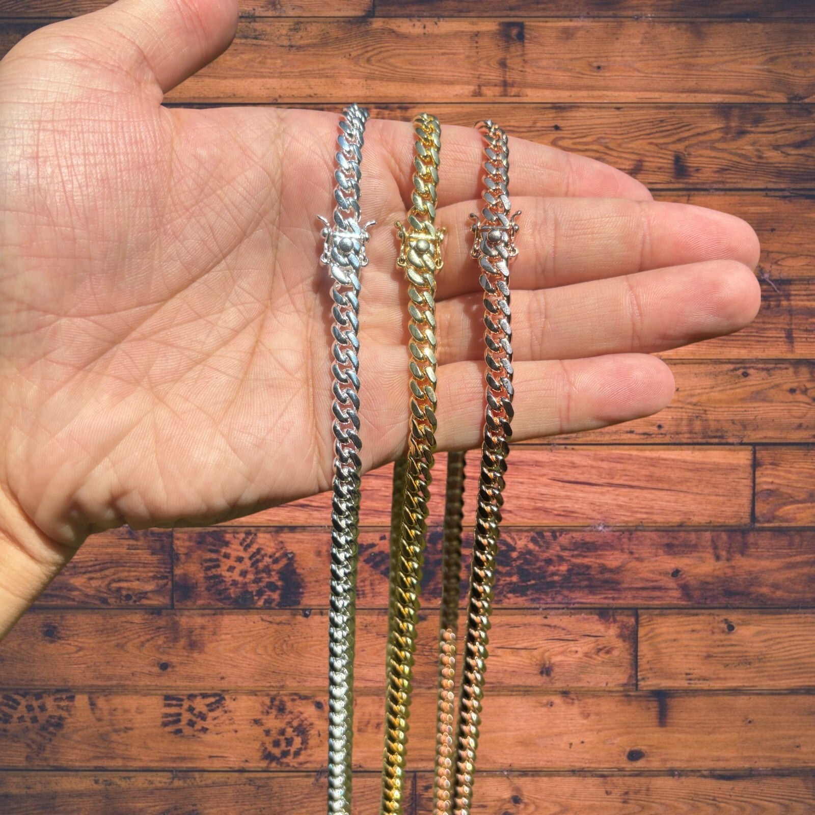 925 Sterling Silver 6mm Miami Cuban W. Box Clasp Chain Necklace