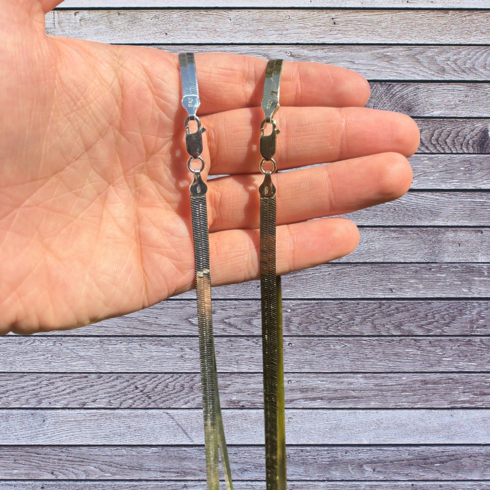 925 Sterling Silver 6mm Herringbone Chain Necklace