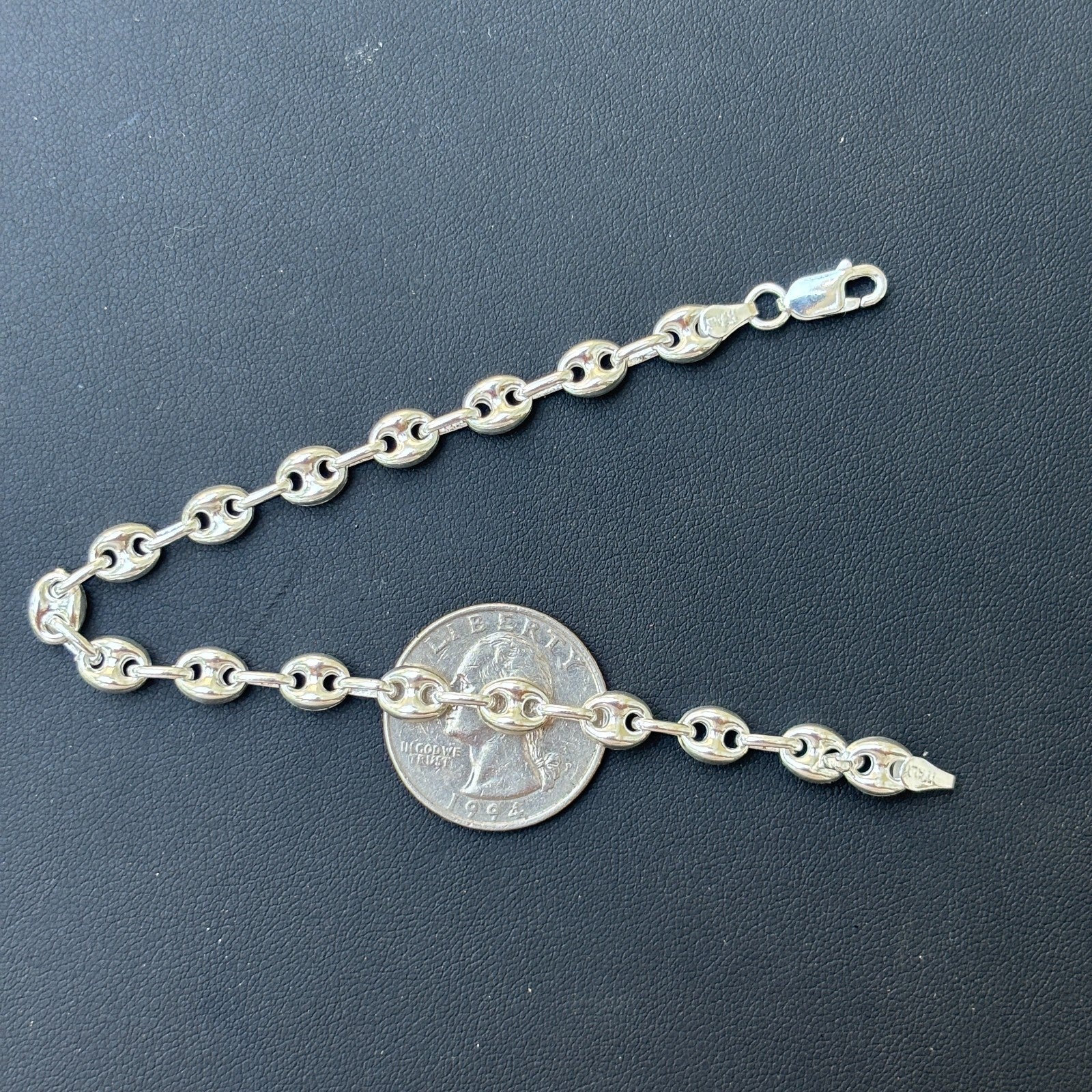 925 Sterling Silver 6mm Puffed Gucci Bracelet