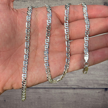 925 Sterling Silver 5.5mm Tiger Eye Chain Necklace