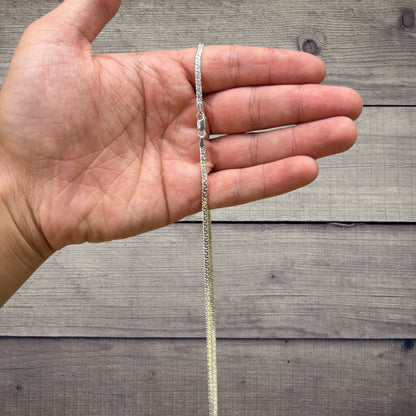 925 Sterling Silver 2.5mm Dollar Chain Necklace