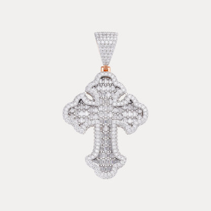 925 Sterling Silver Gothic Cross With Moissanite - Small