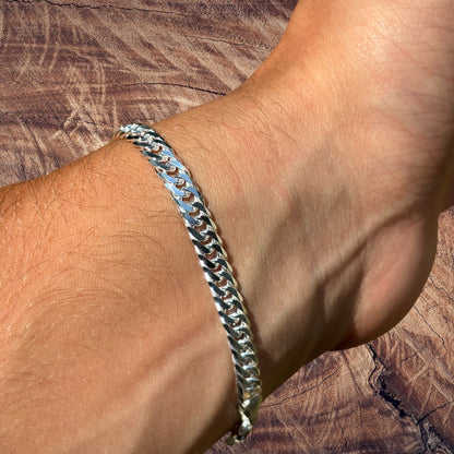 925 Sterling Silver 6mm Double Curb Bracelet