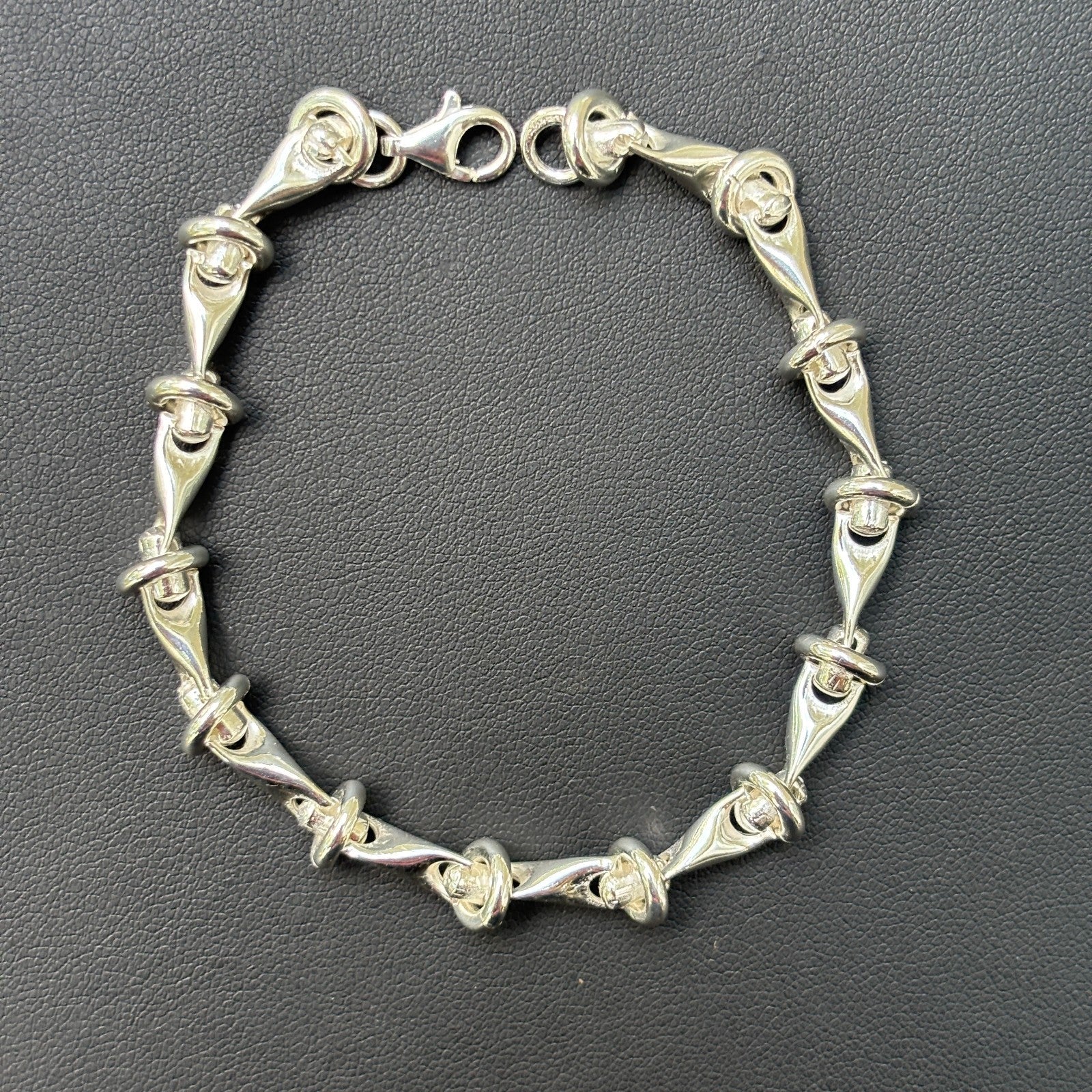 925 Sterling Silver 8mm Barbed Wire Jailhouse Link Bracelet
