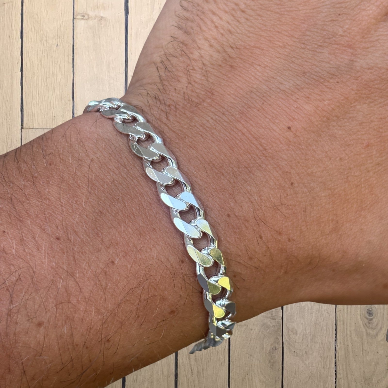 925 Sterling Silver 8mm Curb Bracelet