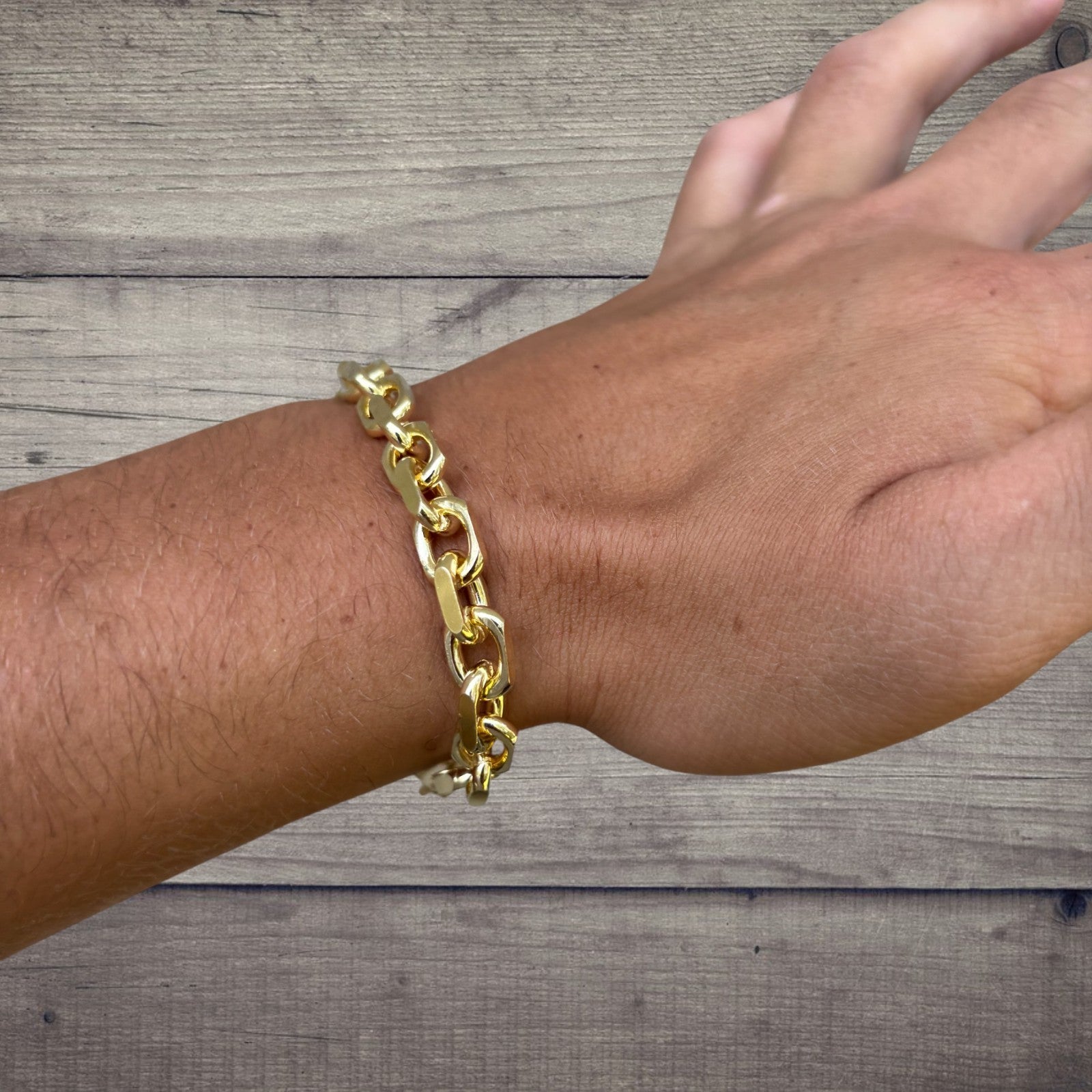 925 Sterling Silver 8mm Anchor Cable Bracelet