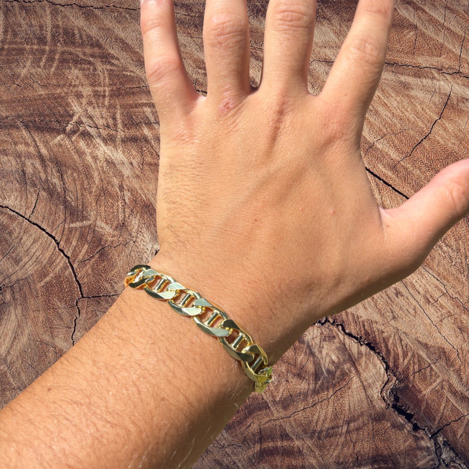 925 Sterling Silver 10mm Mariner Bracelet