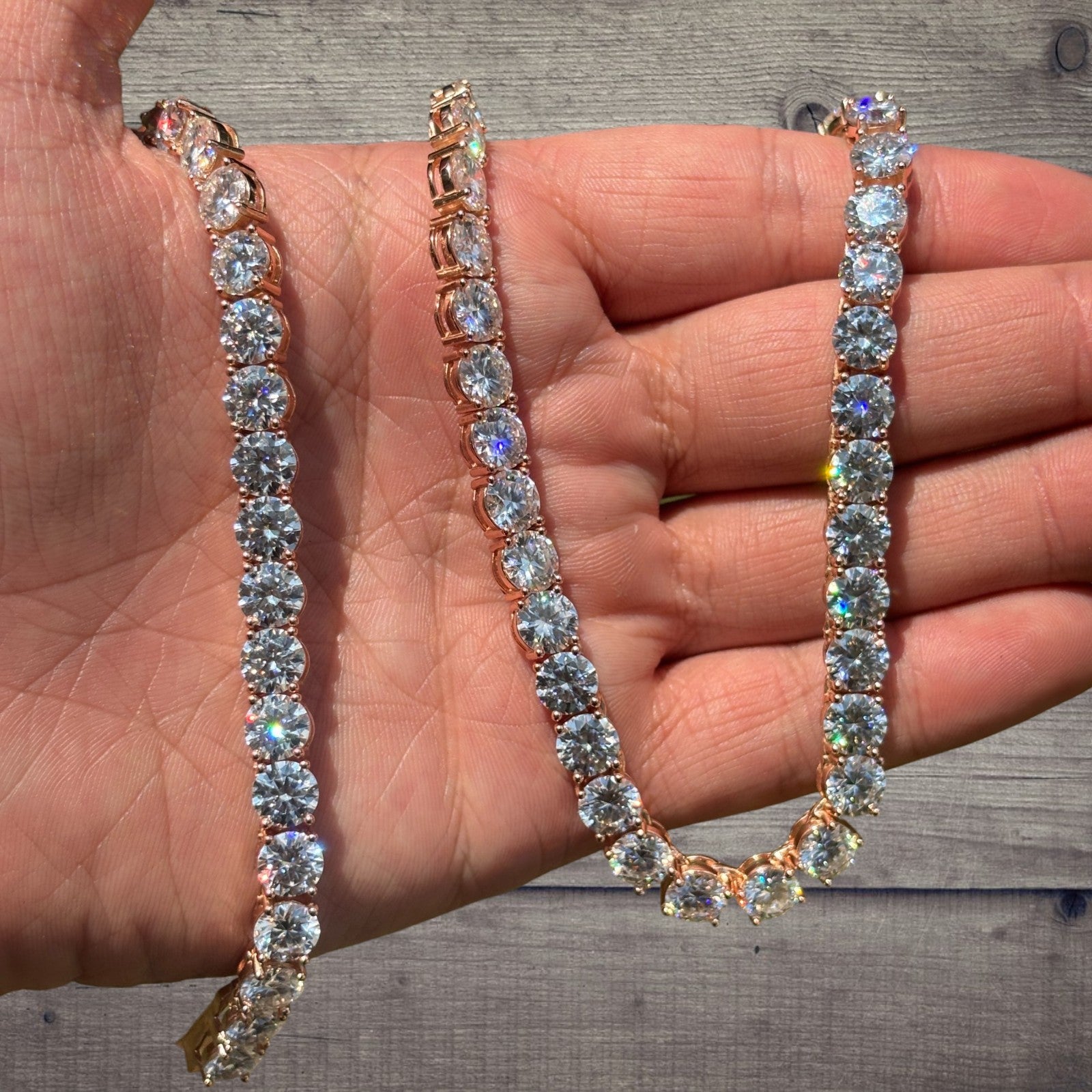 925 Sterling Silver 7mm Tennis Chain Necklace - CZ Or Moissanite