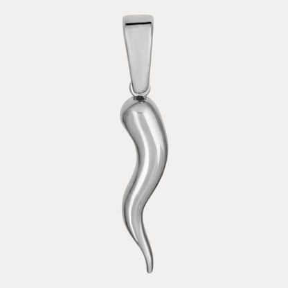 925 Sterling Silver Italian Horn Pendant