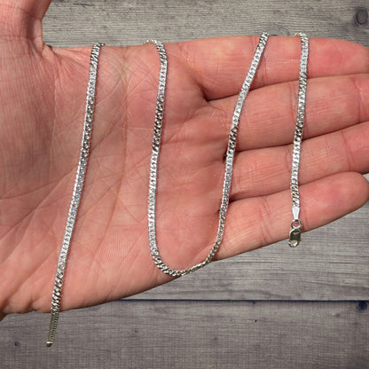 925 Sterling Silver 2.5mm Dollar Chain Necklace