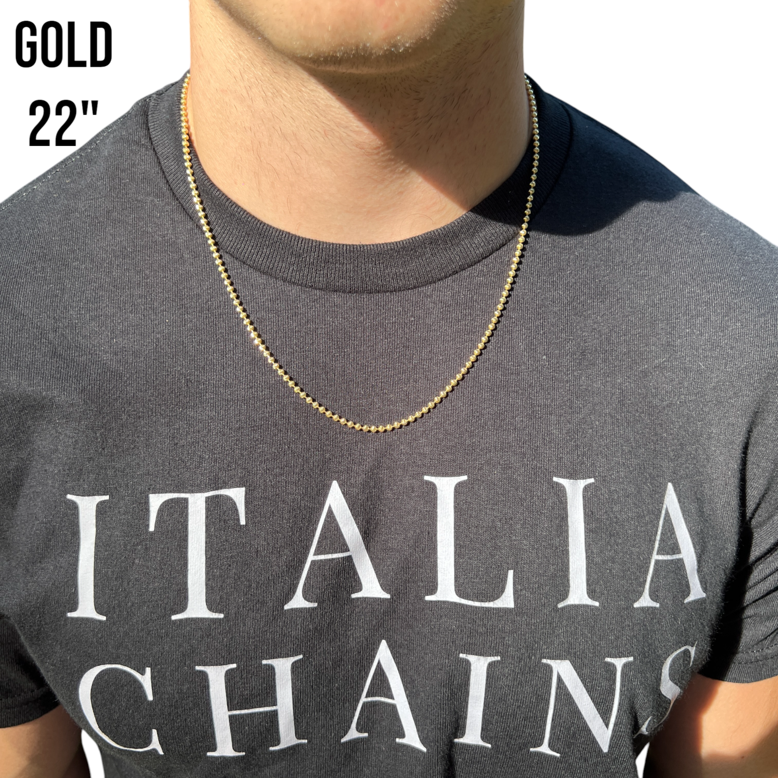 925 Sterling Silver 2.5mm Bead Chain Necklace