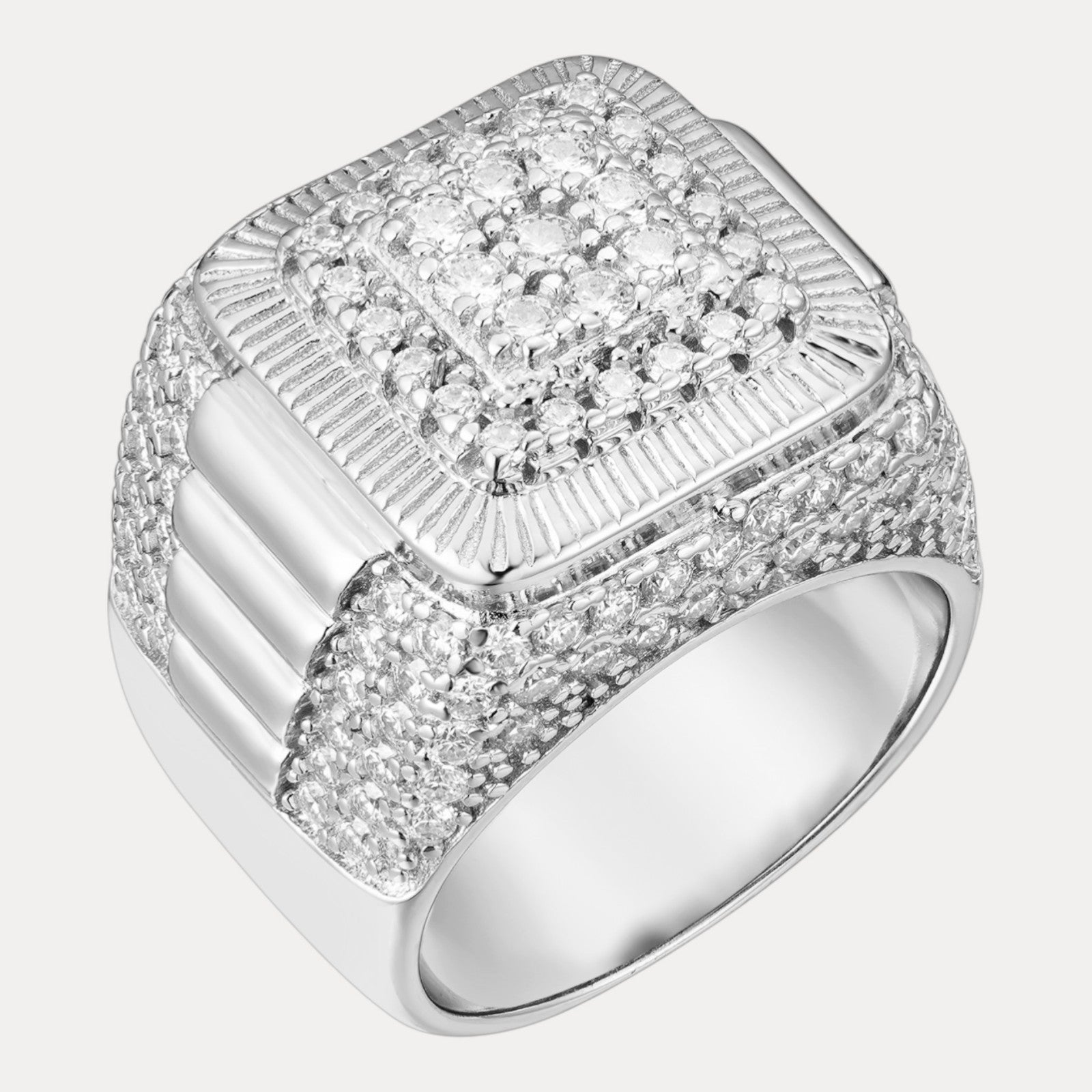 925 Sterling Silver Square Moissanite Ring