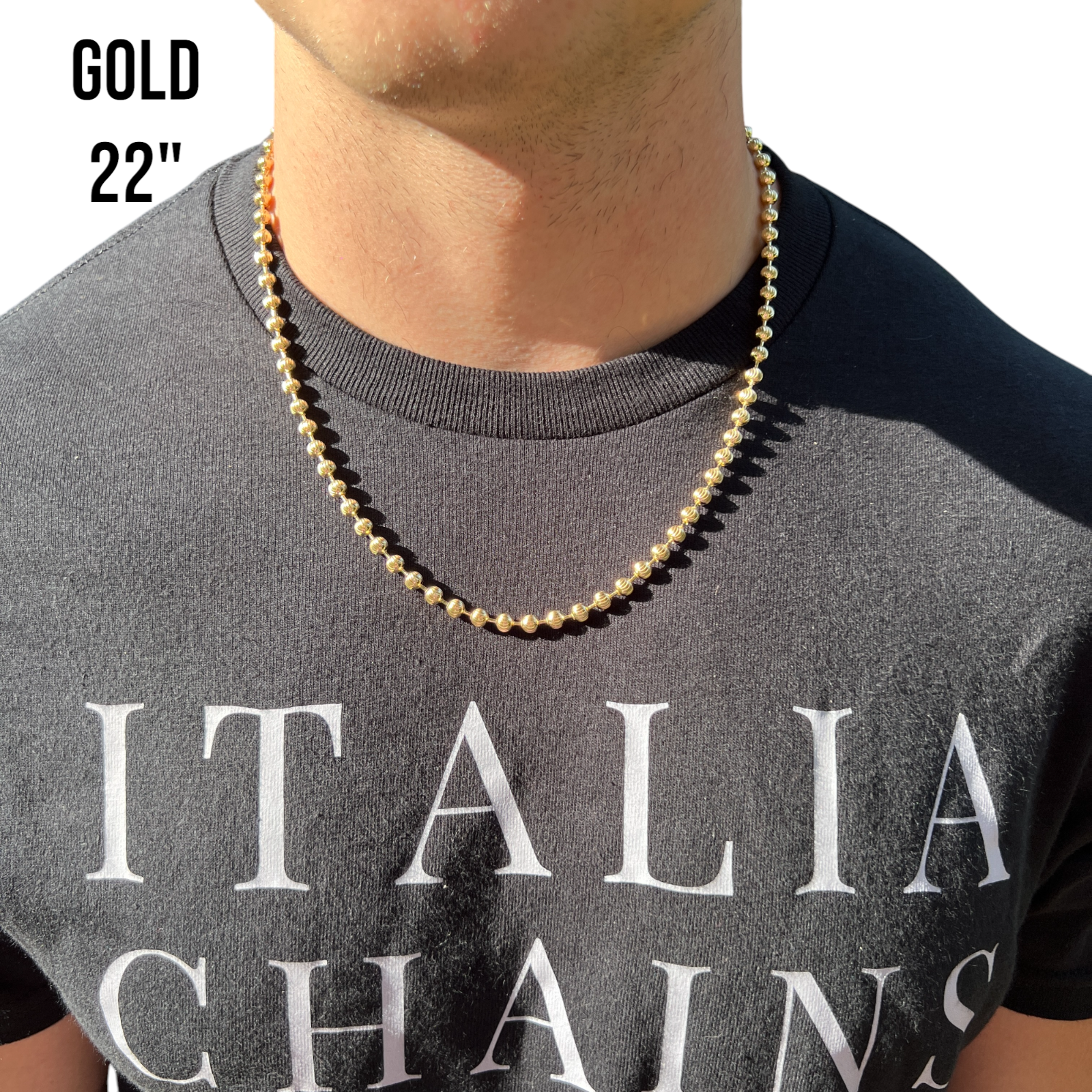 925 Sterling Silver 5mm Bead Chain Necklace