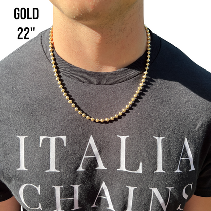 925 Sterling Silver 5mm Bead Chain Necklace