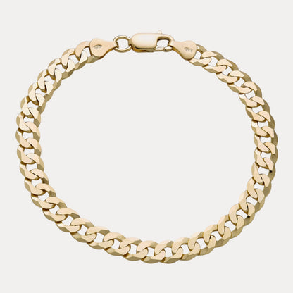 925 Sterling Silver 7mm Flat Curb Bracelet