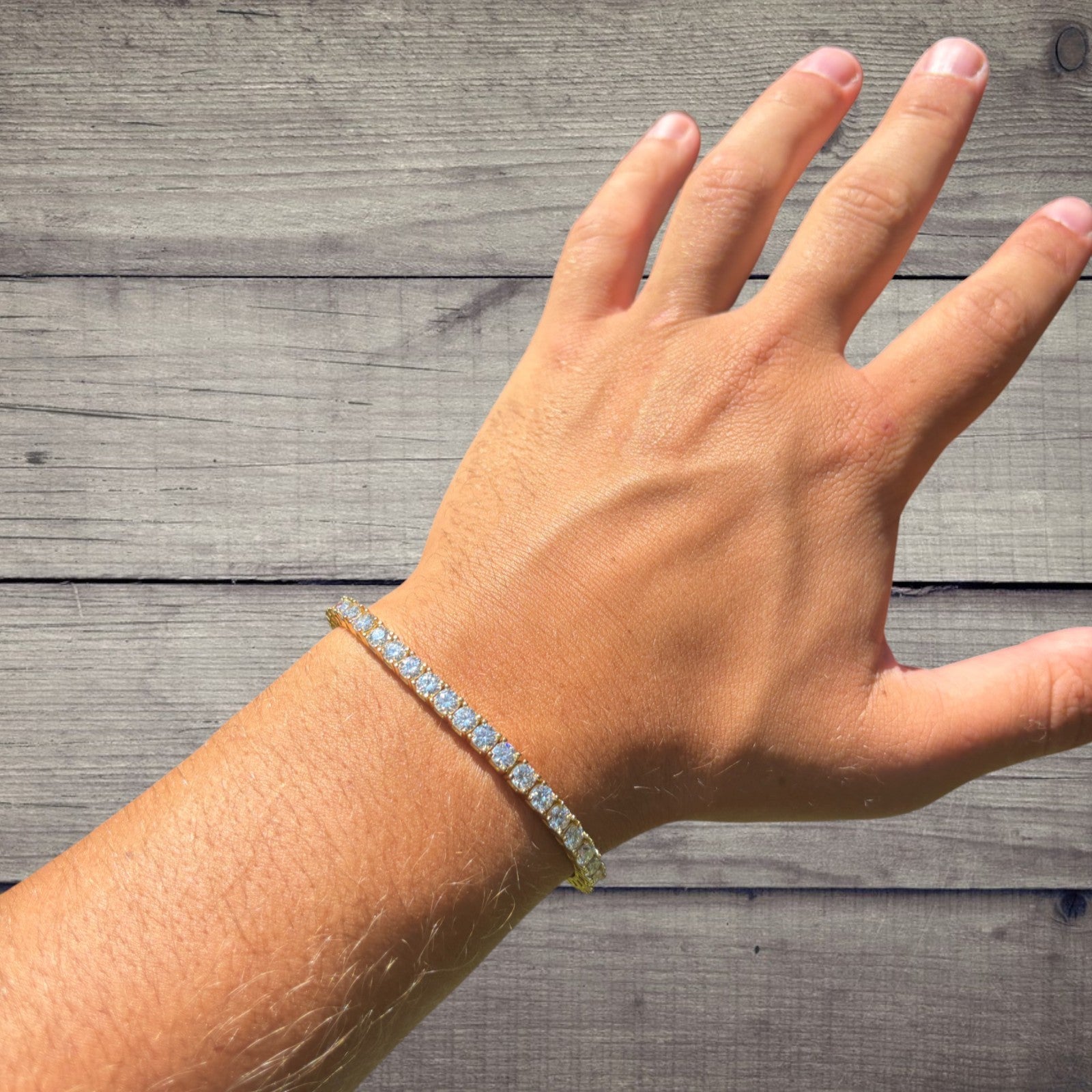 925 Sterling Silver 4mm Tennis Bracelet - CZ Or Moissanite