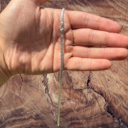 925 Sterling Silver 3.5mm Dollar Chain Necklace