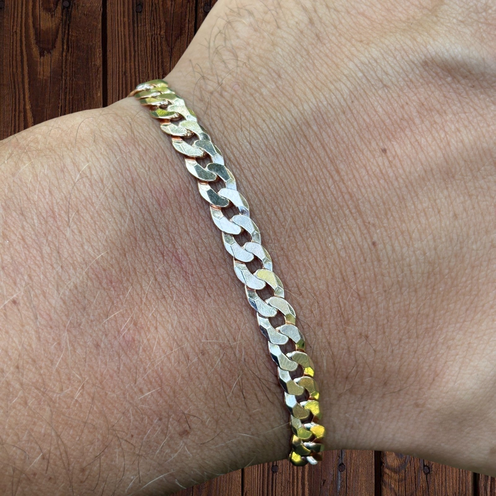 925 Sterling Silver 6mm Flat Curb Bracelet