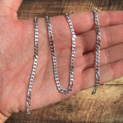 925 Sterling Silver 4mm Curb Chain Necklace