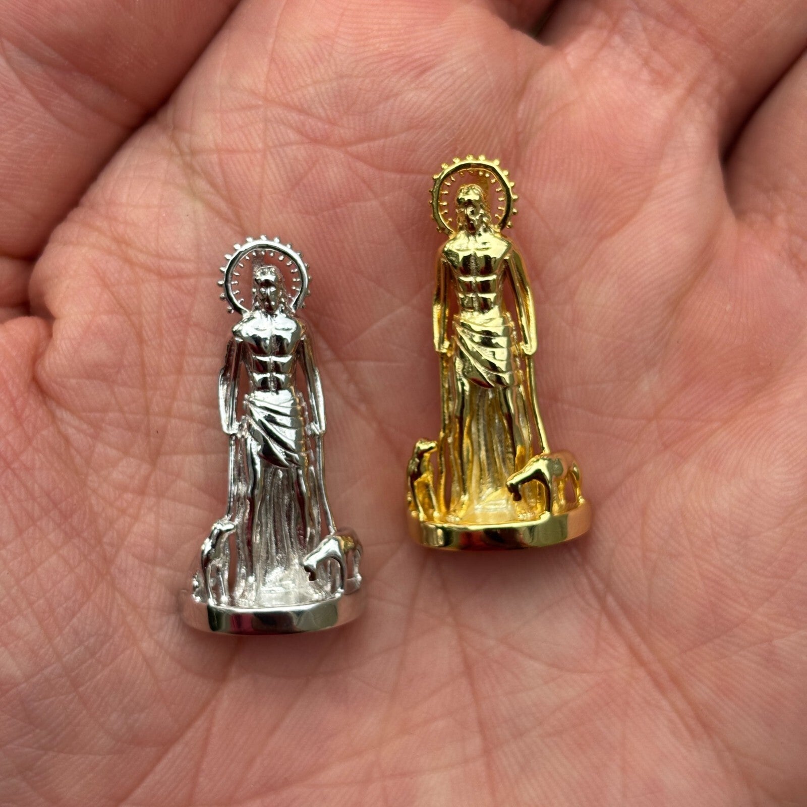 925 Sterling Silver St Lazarus San Lazaro Pendant - Small