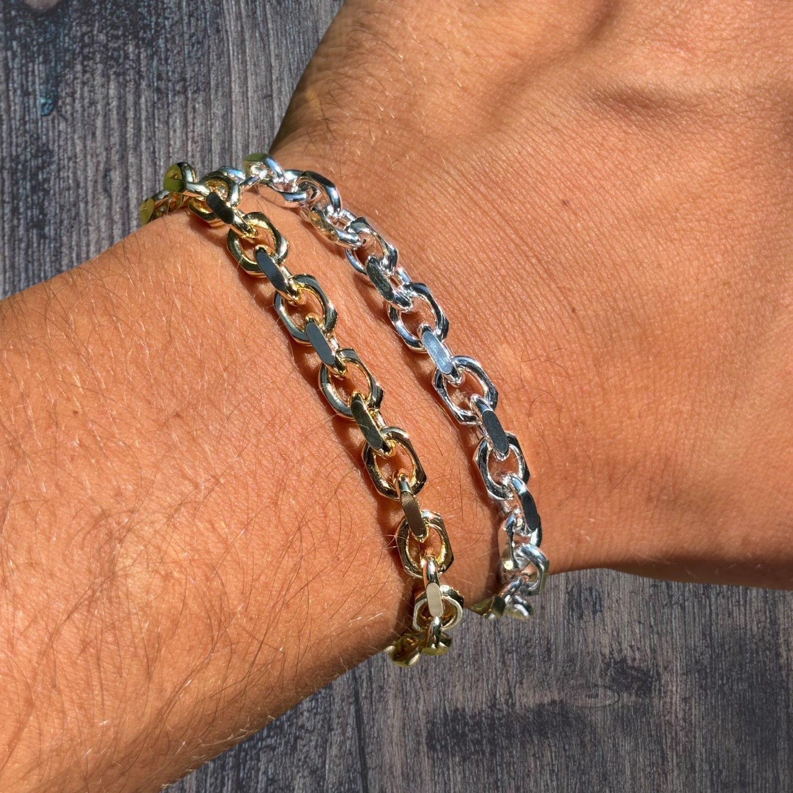 925 Sterling Silver 6mm Anchor Cable Bracelet