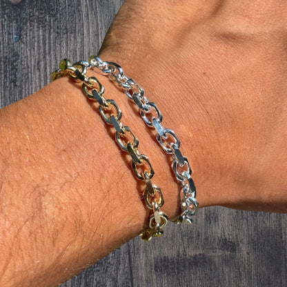 925 Sterling Silver 6mm Anchor Cable Bracelet