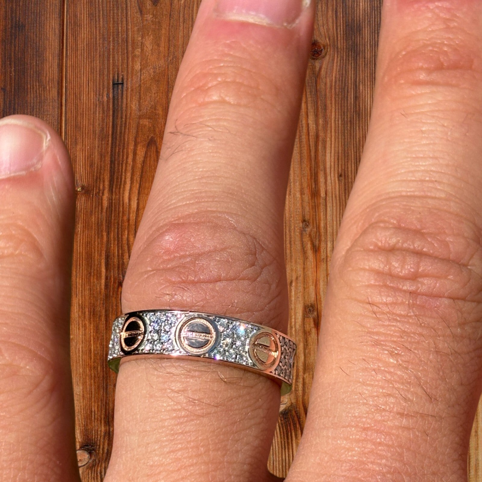 925 Sterling Silver Love Ring With Moissanite