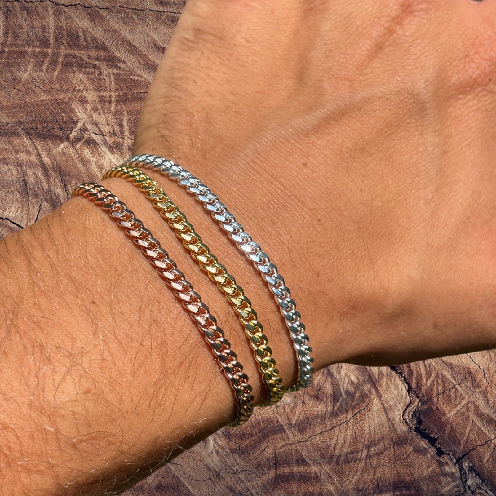 925 Sterling Silver 4mm Miami Cuban W. Box Clasp Bracelet