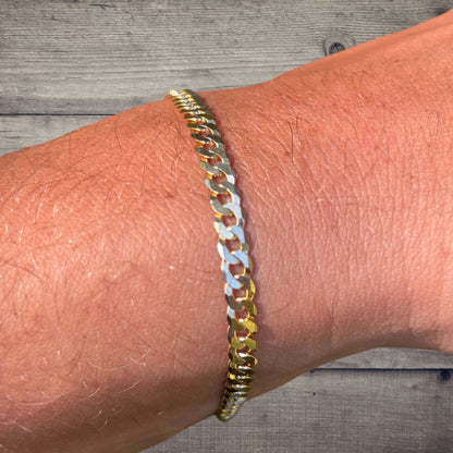 925 Sterling Silver 4mm Flat Curb Bracelet