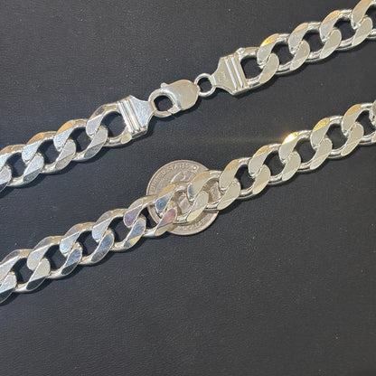 925 Sterling Silver 13.5mm Curb Chain Necklace