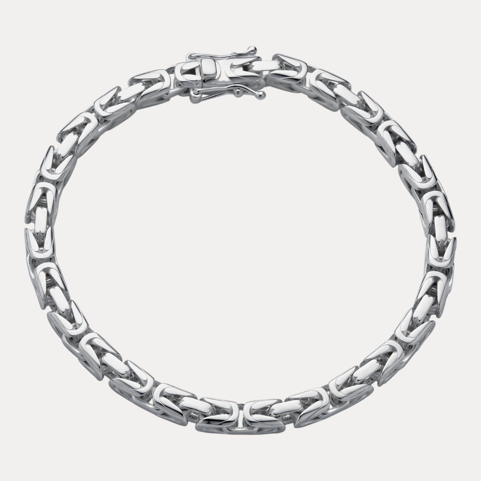 925 Sterling Silver 5mm Byzantine W. Box Clasp Bracelet