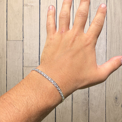 925 Sterling Silver 4mm Mariner Bracelet