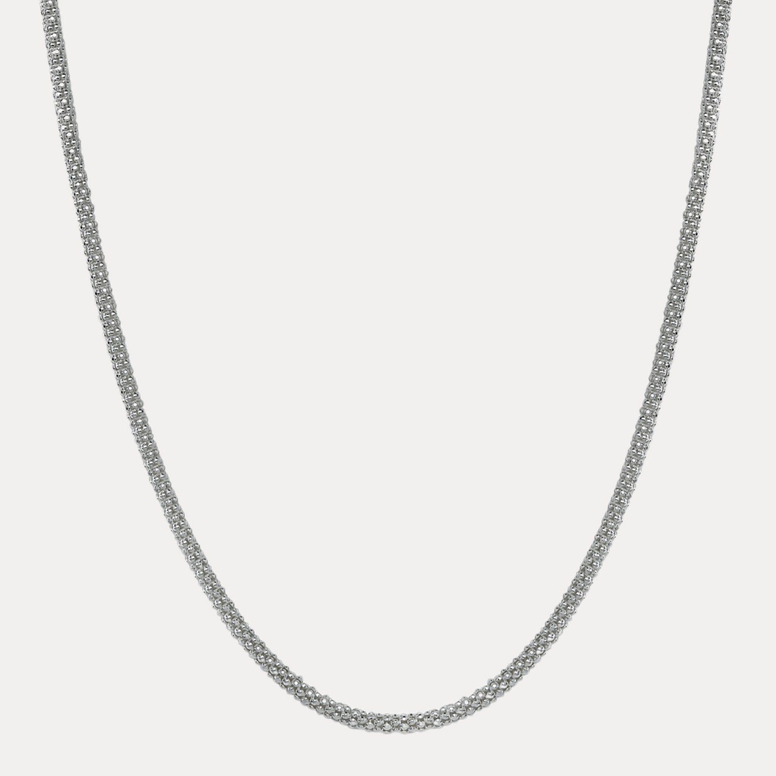 925 Sterling Silver 4mm Popcorn Ice Link Chain Necklace
