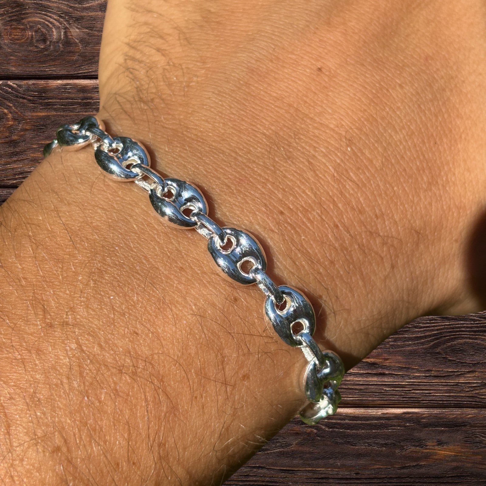 925 Sterling Silver 8mm Puffed Gucci Bracelet