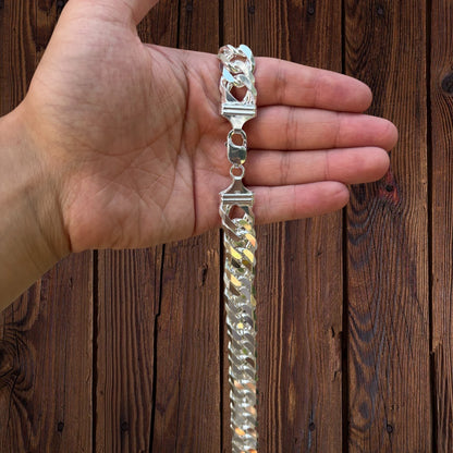 925 Sterling Silver 16mm Double Curb Chain Necklace