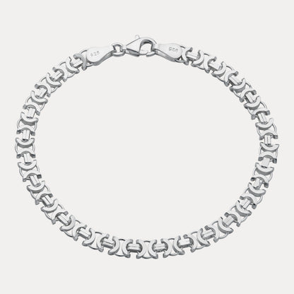 925 Sterling Silver 5mm Flat Byzantine Bracelet