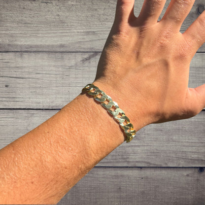 925 Sterling Silver 10.5mm Flat Curb Bracelet