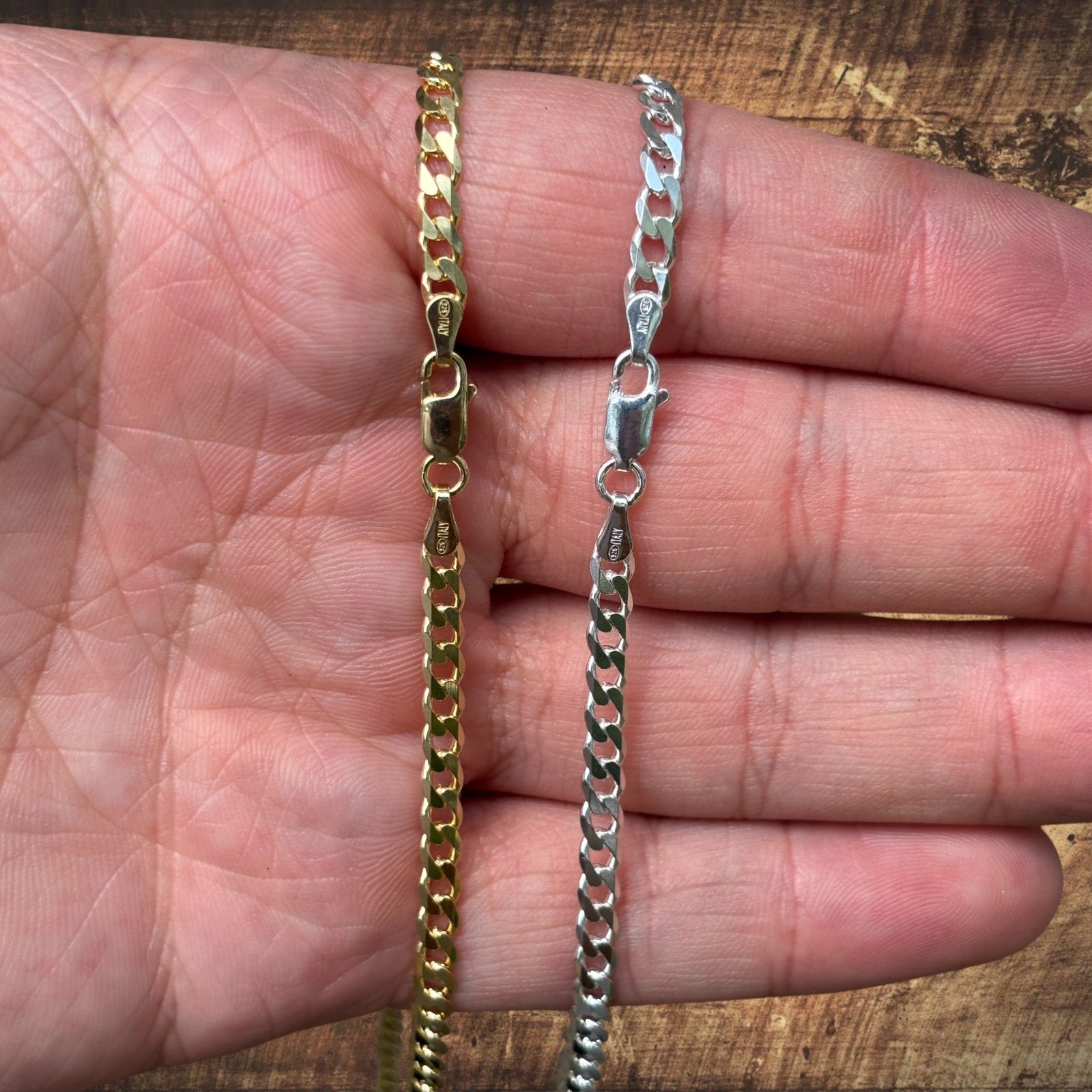 925 Sterling Silver 4mm Curb Chain Necklace