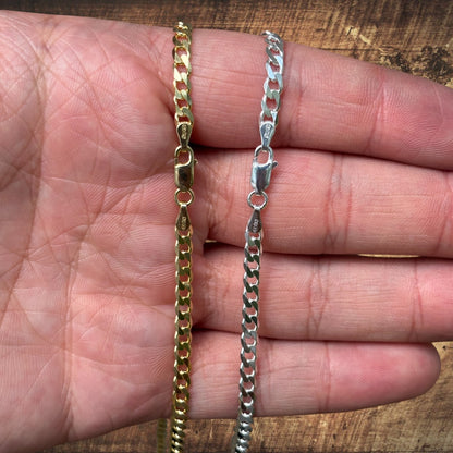 925 Sterling Silver 4mm Curb Chain Necklace
