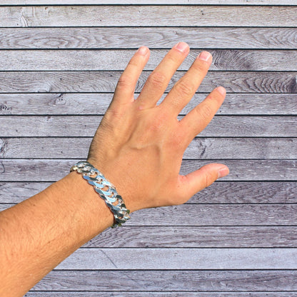 925 Sterling Silver 16mm Double Curb Bracelet